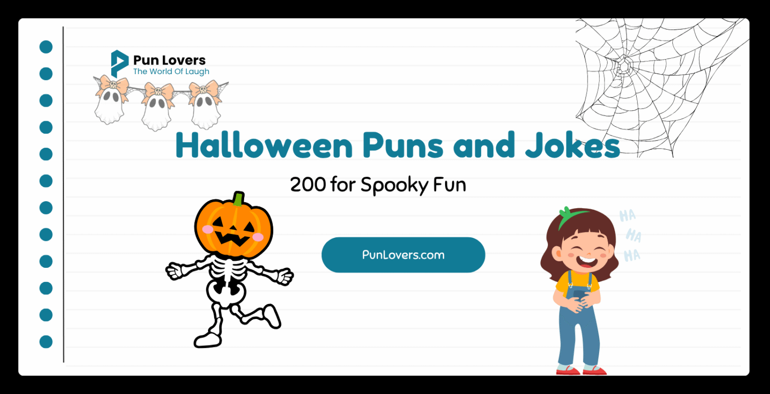 Visual guide to 200 Halloween Puns and Jokes for Spooky Fun